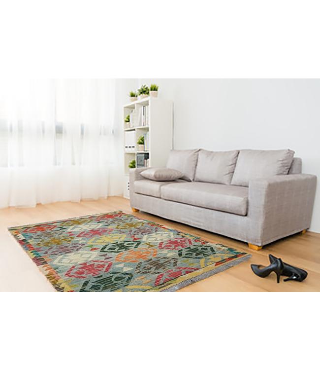Fantastisch Oosters Handgeweven Afghaans Kilim Tapijt, Overige kleuren, Nieuw, 150 tot 200 cm, Rechthoekig