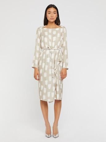 Paule Ka - prachtige beige witte midi-jurk FR 40 (NL 36/38), Kleding | Dames, Paule Ka, Beige, Ophalen of Verzenden, Zo goed als nieuw