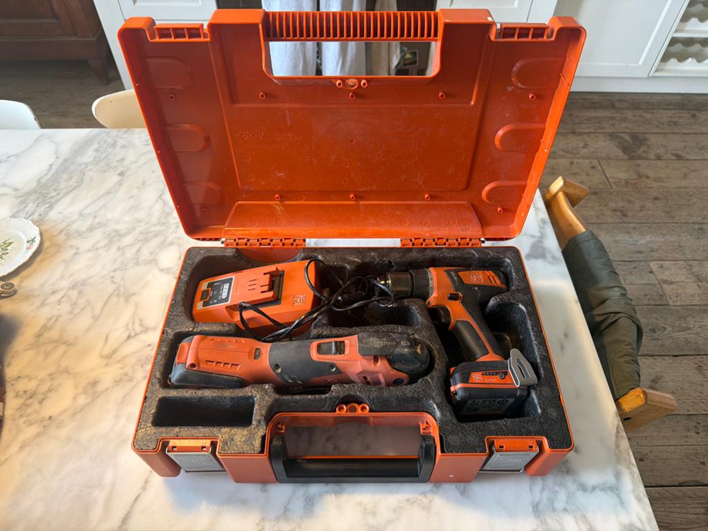Fein Accu Boor en Multitool Set - Compleet in Koffer, Doe-het-zelf en Verbouw, Gebruikt, Variabele snelheid, Ophalen of Verzenden