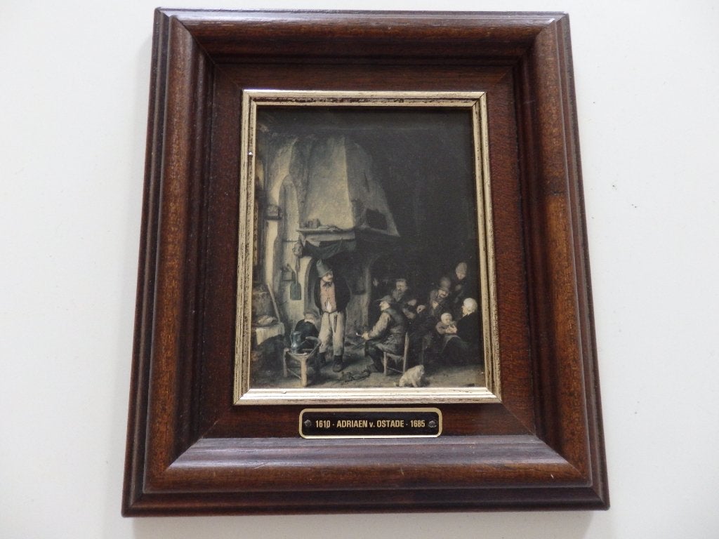 Lijstje in hout 1610 Adriaan.v. Ostende 1685, Ophalen of Verzenden, Gebruikt, Hout, Hangend