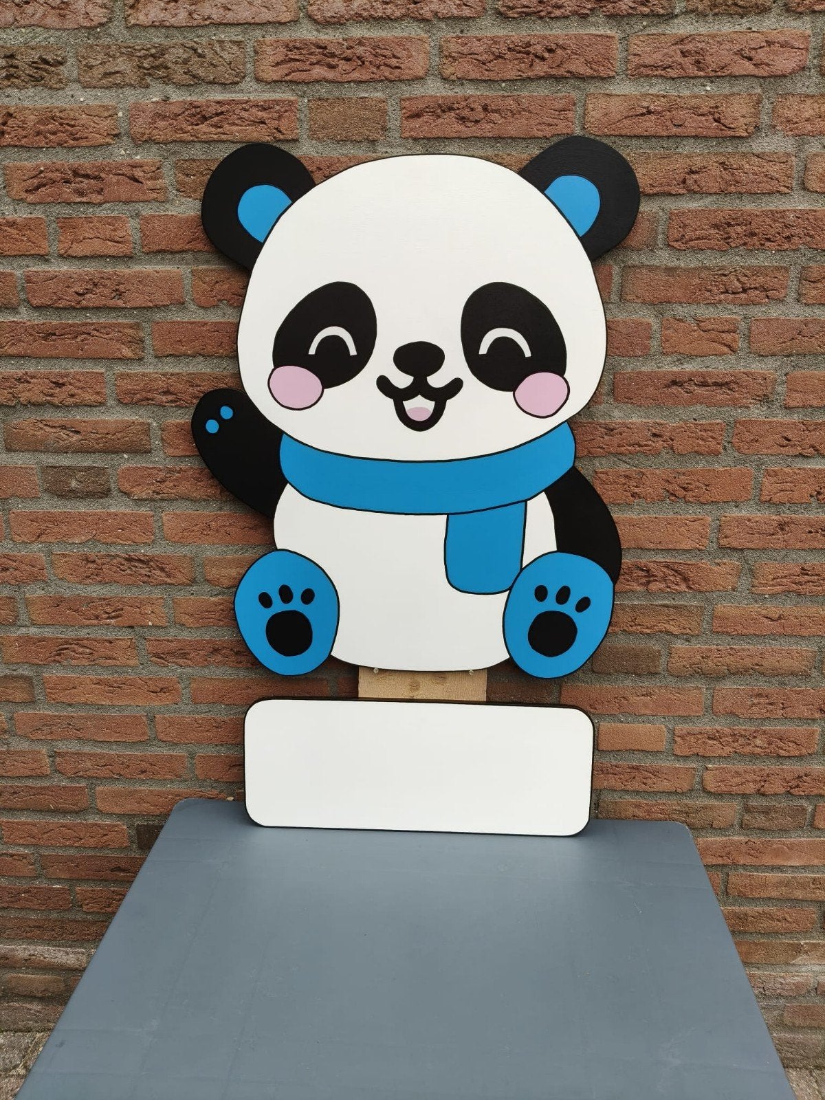 Geboortebord panda inclusief naambord en paal, Ophalen, Nieuw, Geboortebord