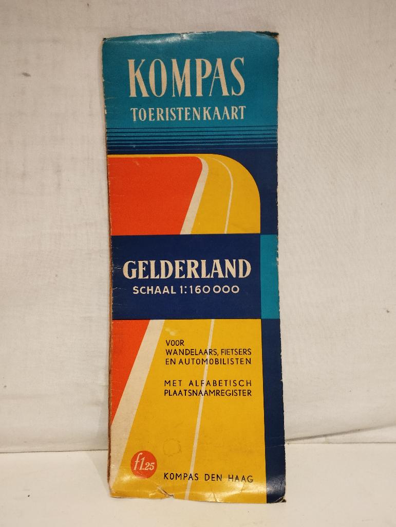 Kompas toeristenkaart Gelderland, Nieuw, Ophalen of Verzenden, Landkaart, 1800 tot 2000