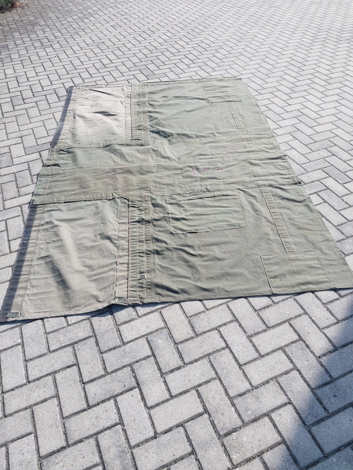 HK Living Tent Vloerkleed - Leger Groen 180x280 cm, Gebruikt, Industrieel, Stoer, Vintage, 150 tot 200 cm, 200 cm of meer