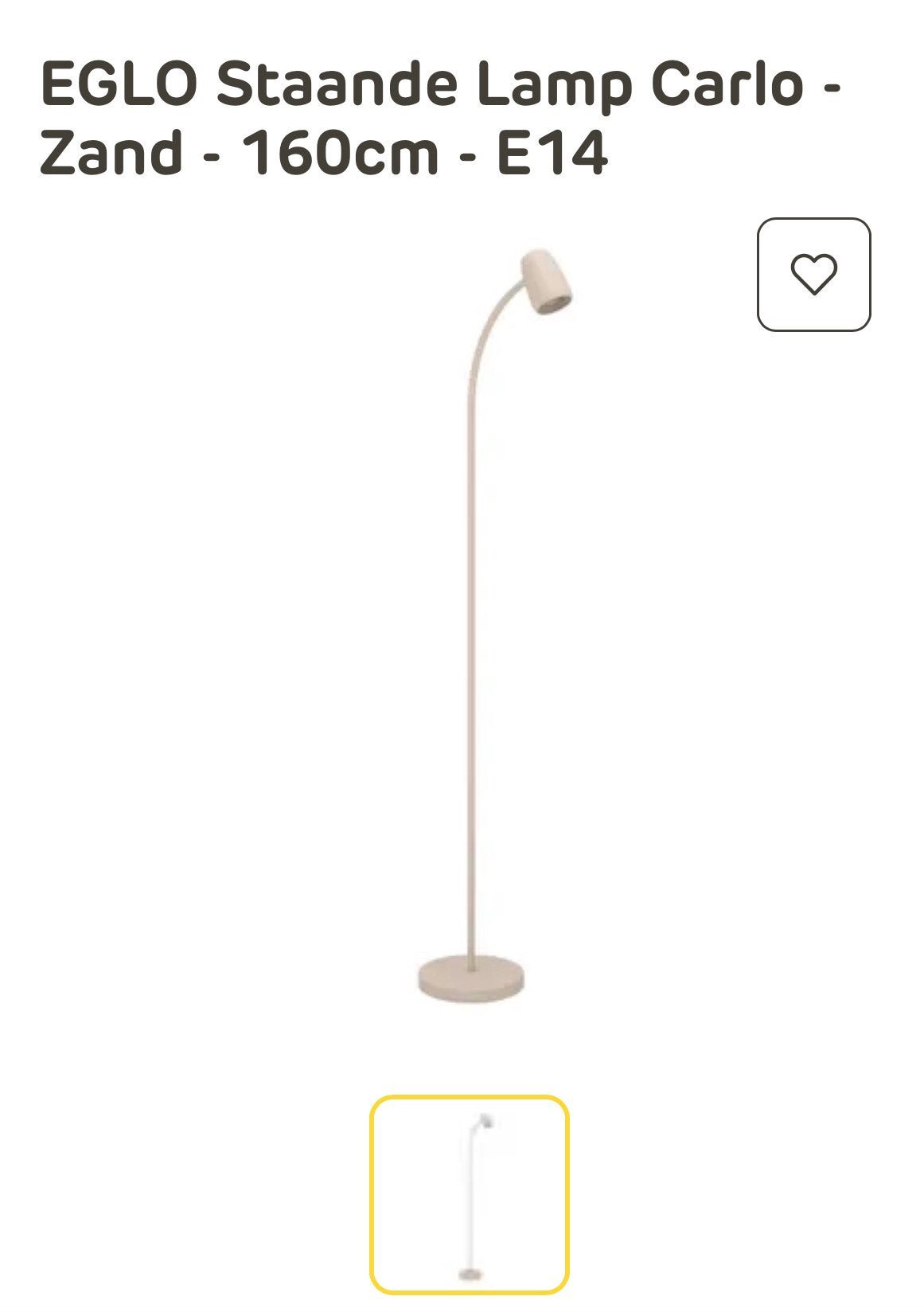 Praxis Eglo staande lamp, Ophalen, Nieuw, 150 tot 200 cm