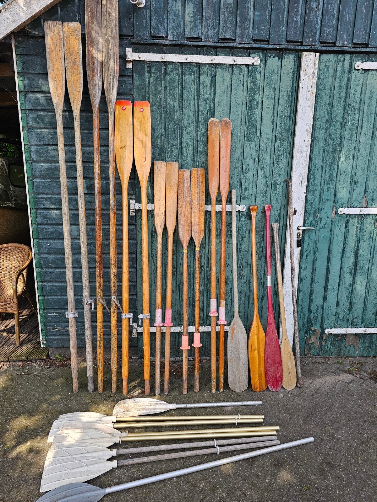 Diverse roeispanen en peddels - Grote collectie, Ophalen, Gebruikt