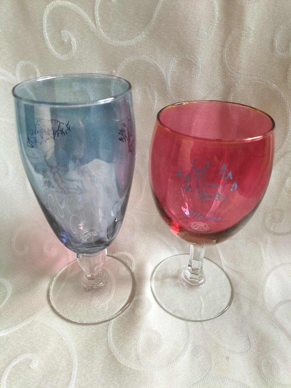 Vintage gekleurde souvenir Glazen: Otterloo & 't Harde, Ophalen of Verzenden
