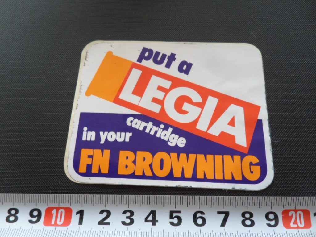 sticker munitie put a LEGIA cartridge in you FN BROWNING, Ophalen, Zo goed als nieuw