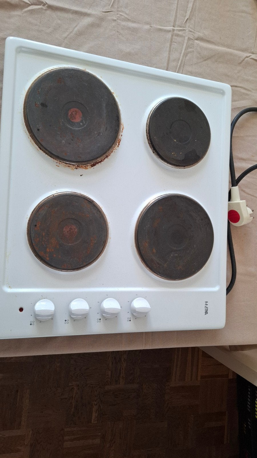 4 pits elektrische kookplaat op krachtstroom, Ophalen