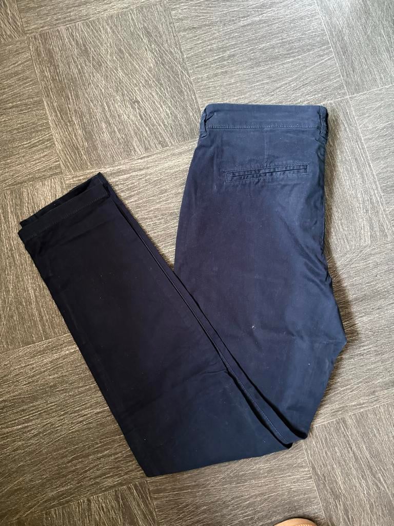 Bien Bleu Chino Broek Maat S - Donkerblauw, Ophalen of Verzenden, Zo goed als nieuw, Blauw