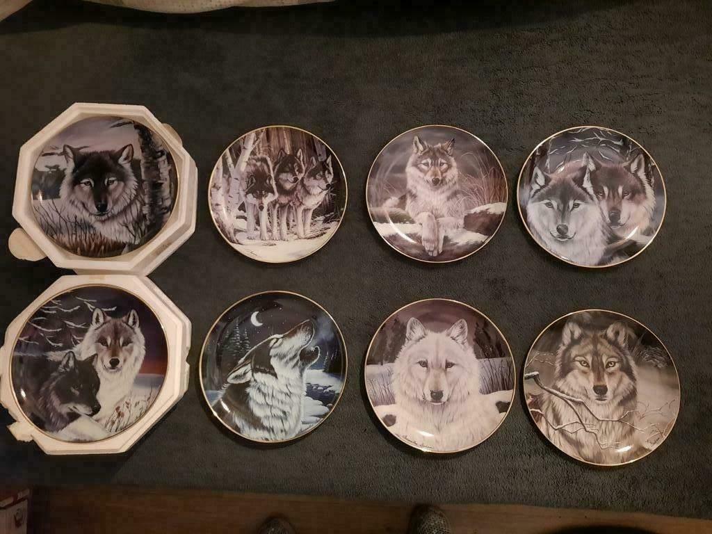 franklin mint verzamelborden wolven, Ophalen of Verzenden, Zo goed als nieuw, Porselein, Bord of Schaal