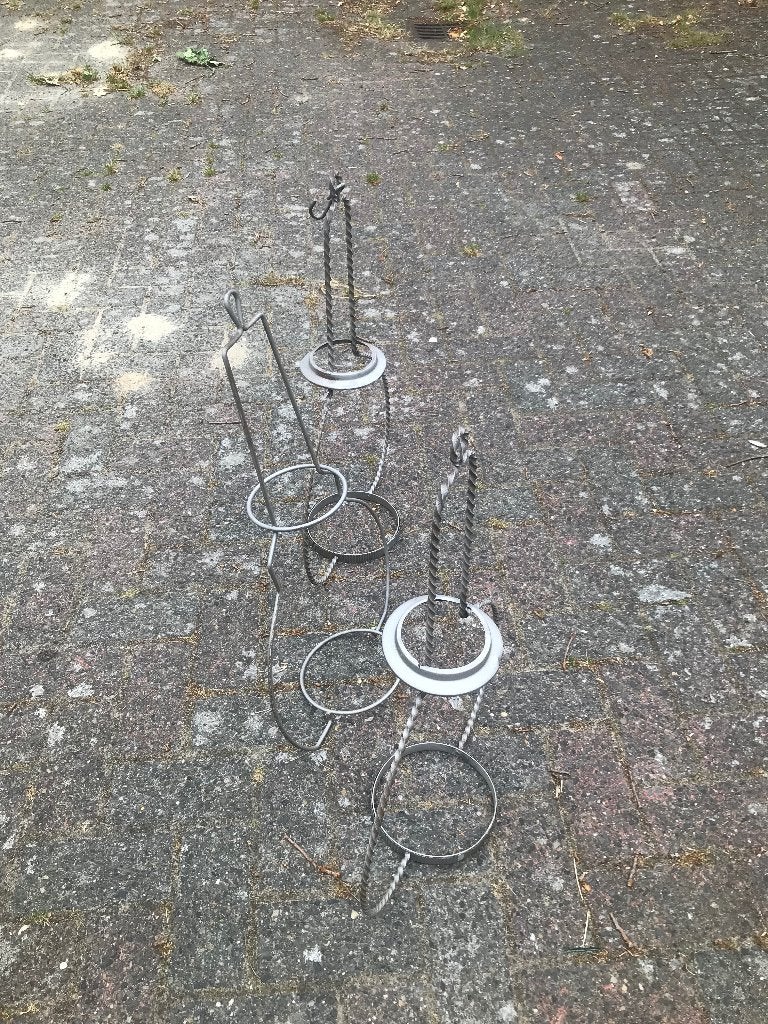 Hangframe olielamp, metalen hanger voor bloempot, Tuin en Terras, Ophalen, Gebruikt, Rond, Balkon