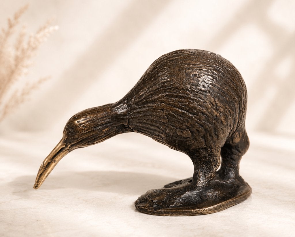 KIWI / bronzen beeld / vogel / 8 cm hoog