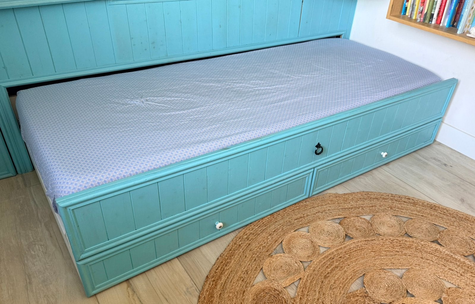 IKEA Släkt onderschuifbed op wieltjes (90x200 cm), Ophalen, Gebruikt, 90 cm, 200 cm