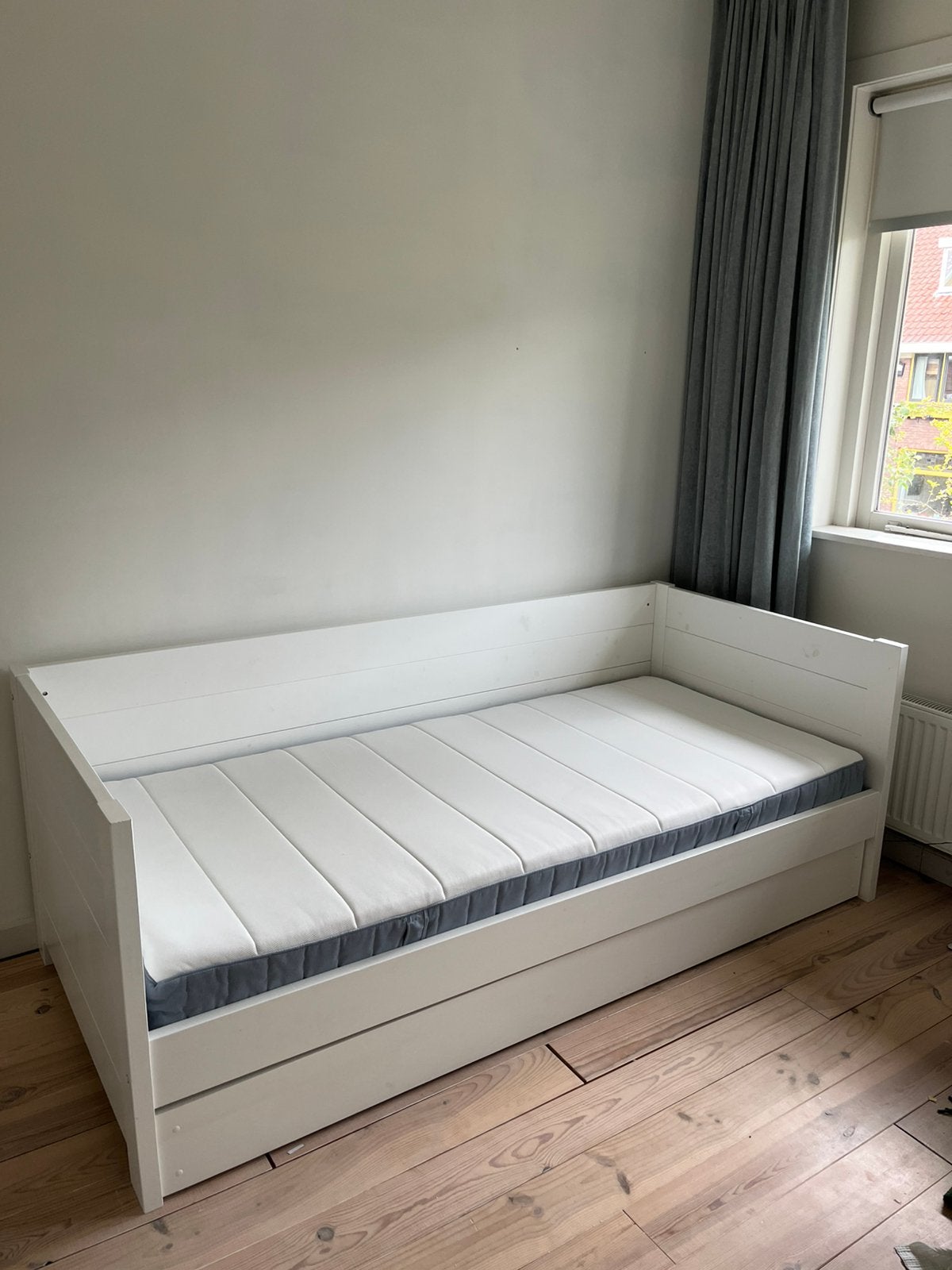 Rockwood 1-persoons bed met la 200x90 cm, Huis en Inrichting, Slaapkamer | Bedden, Ophalen, 90 cm, Eenpersoons, Wit
