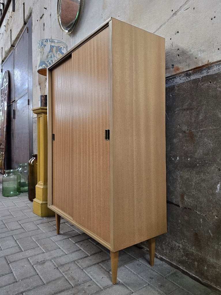 Vintage Duitse Opbergkast | Jaren 60 Design Kast Dressoir, Grenenhout, Vintage retro Mid Century Design, 25 tot 50 cm, Gebruikt