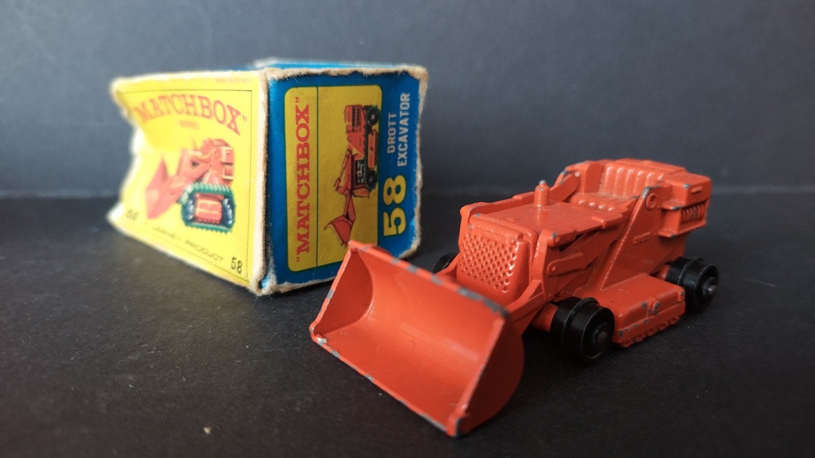 drost excavator 3inch Matchbox Lesney apol, Gebruikt, Lesney, M, Ophalen of Verzenden