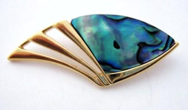 Luxe Ariki Paua Schelp broche, 22k verguld – New Zealand, Ophalen, Nieuw, Goud, Overige materialen