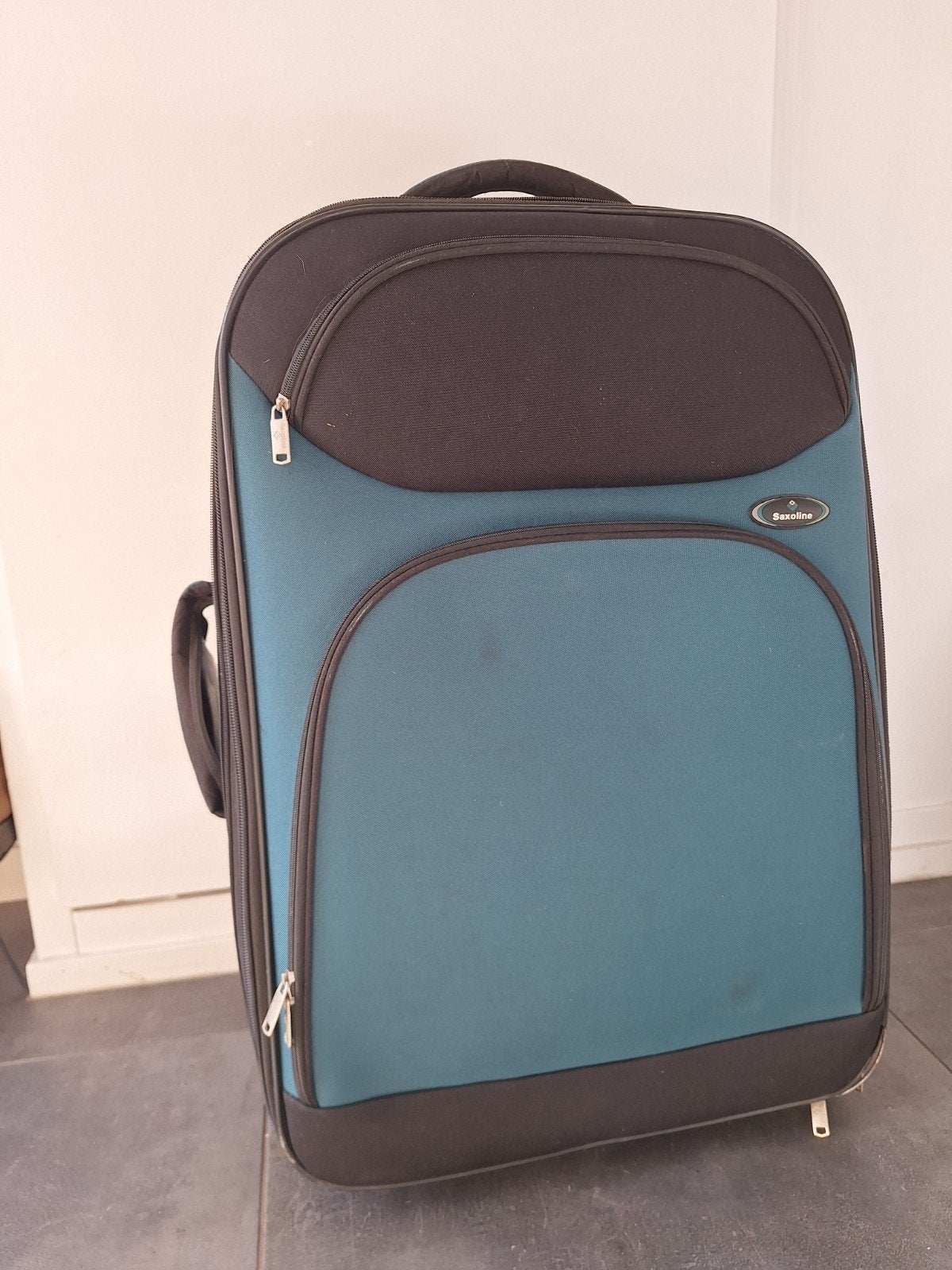 Saxoline Koffer - Blauw/Zwart - Gebruikt, Ophalen, Uitschuifbare handgreep, 30 cm of meer, Gebruikt