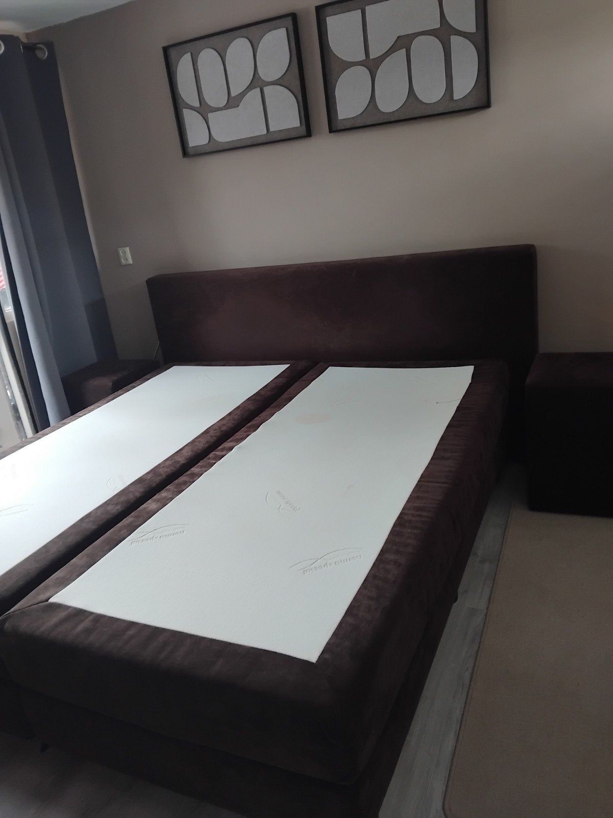Boxspring norma classic 180x200, Ophalen, Gebruikt, Bruin, Tweepersoons