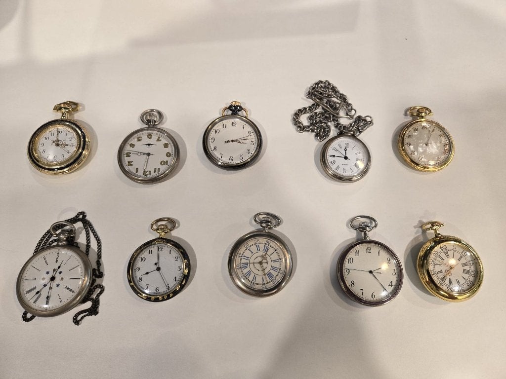 10 decoratieve zakhorloges – klassieke modellen (sei1 1/7), Overige merken, Overige materialen, Zakhorloge, Ophalen of Verzenden
