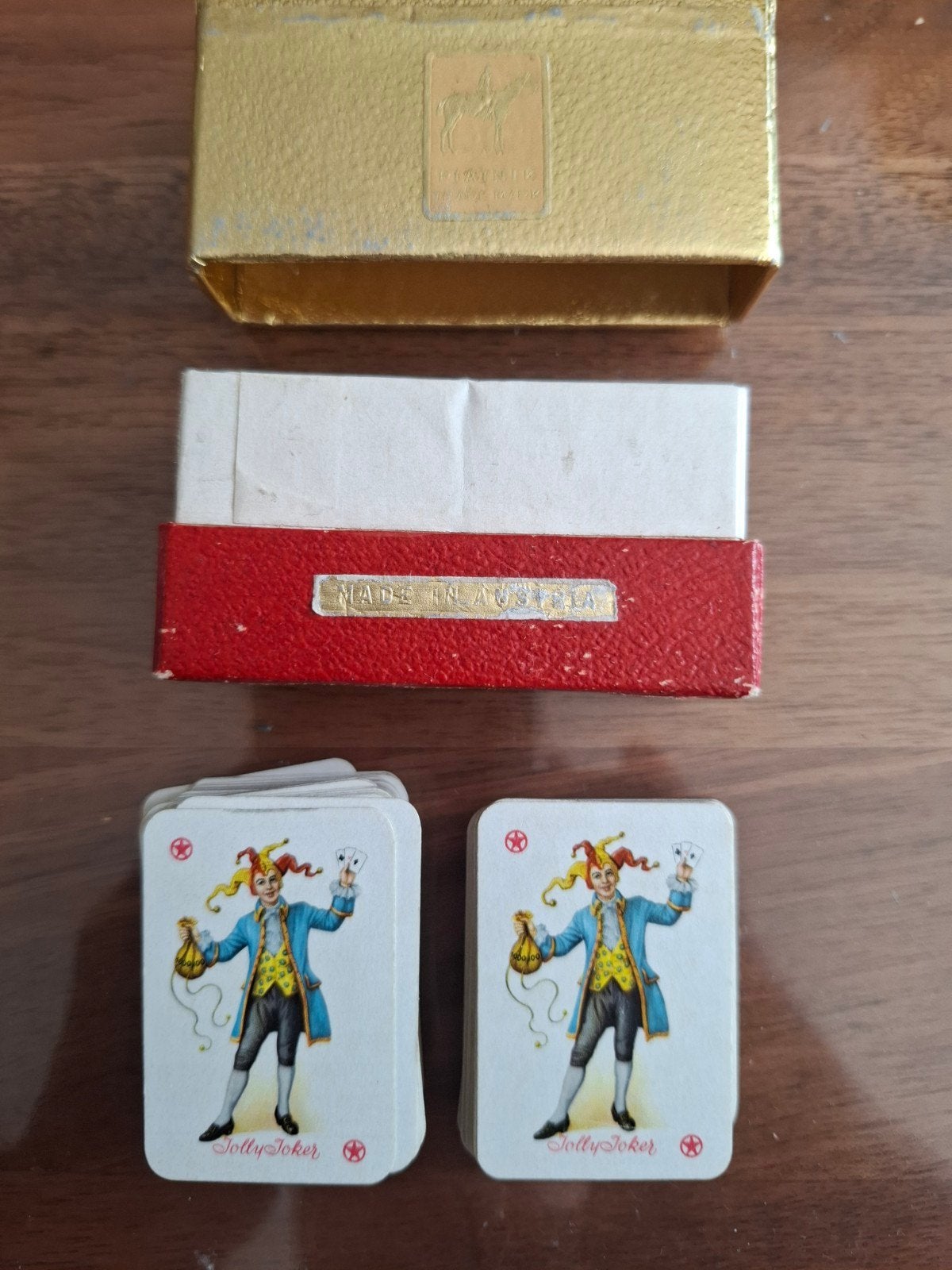 Vintage Piatnik Mini Patience Speelkaarten - Klassiek Dubbel, Vijf spelers of meer, Ophalen of Verzenden, Gebruikt, Jolly Joker