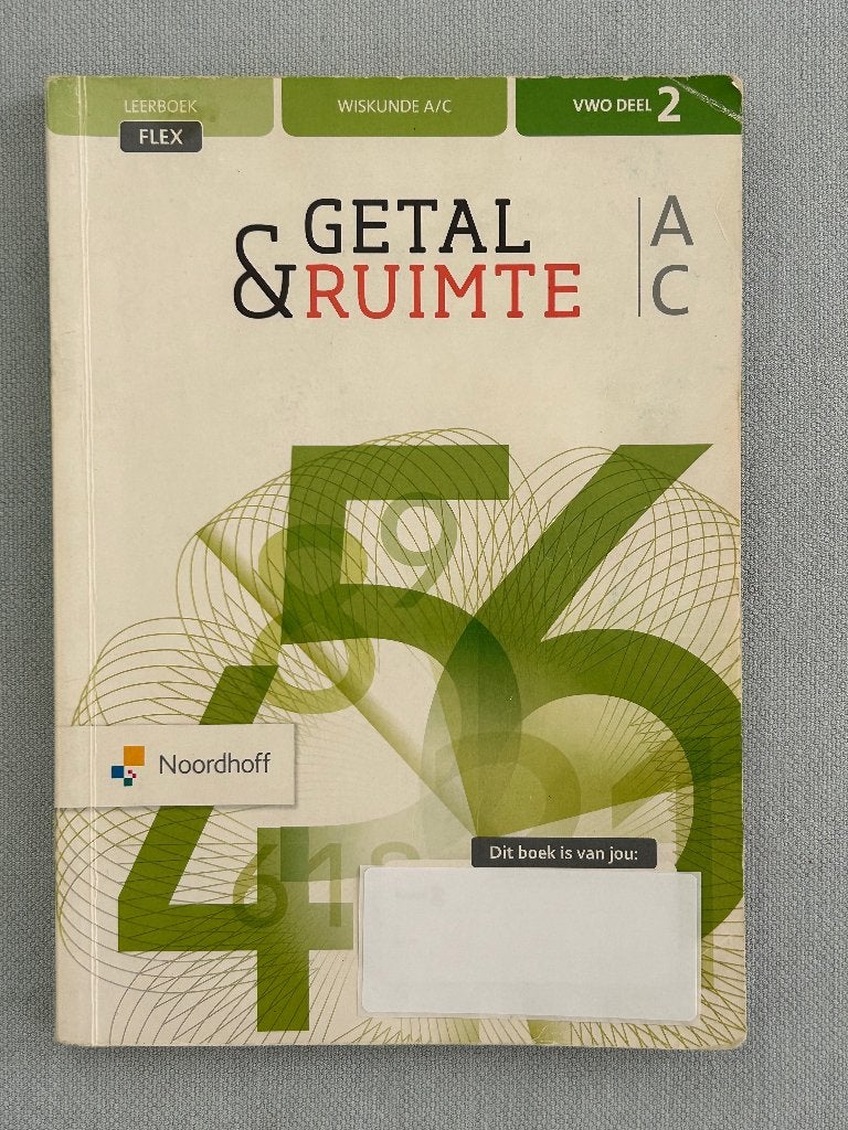 Getal & Ruimte Leerboek FLEX Wiskunde A/C VWO deel 2, Boeken, Gelezen, Ophalen of Verzenden, WO, Noordhoff Uitgevers