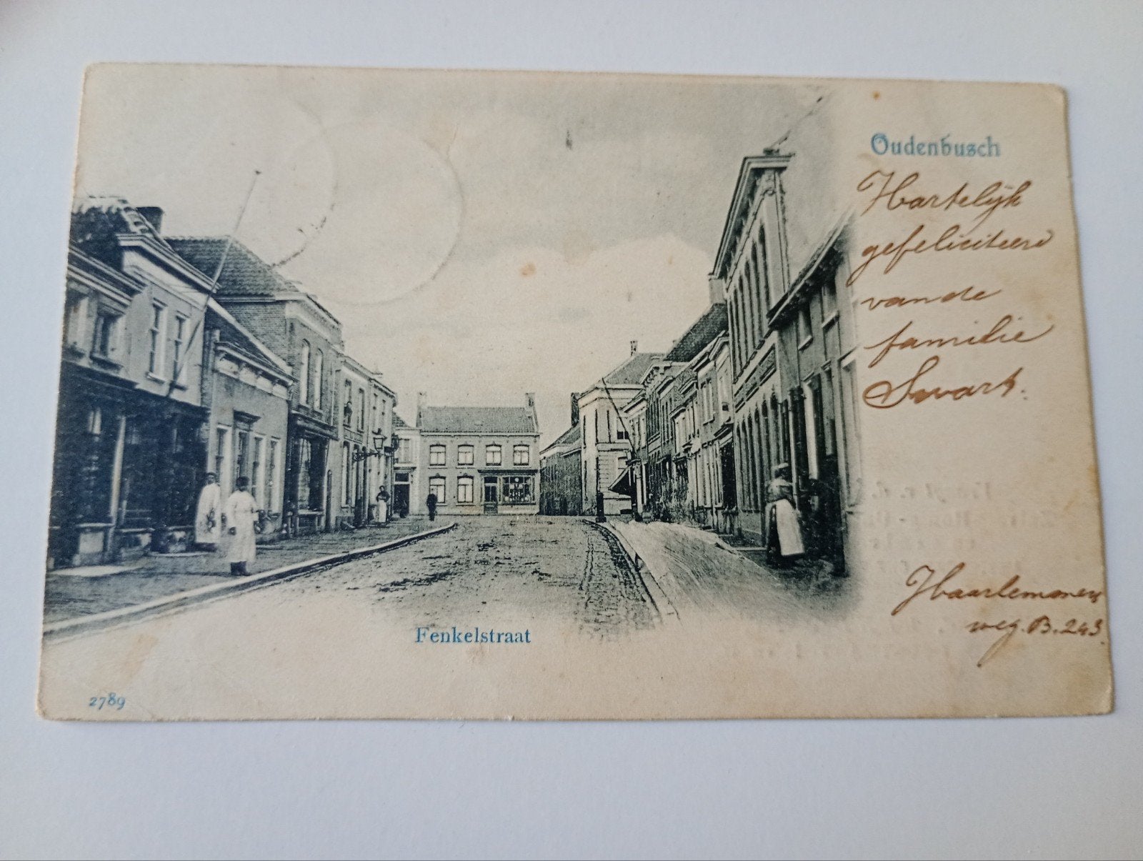 Oudenbosch Fenkelstraat 1906, Verzamelen, Ansichtkaarten | Nederland, Ophalen of Verzenden, Voor 1920, Gelopen, Noord-Brabant
