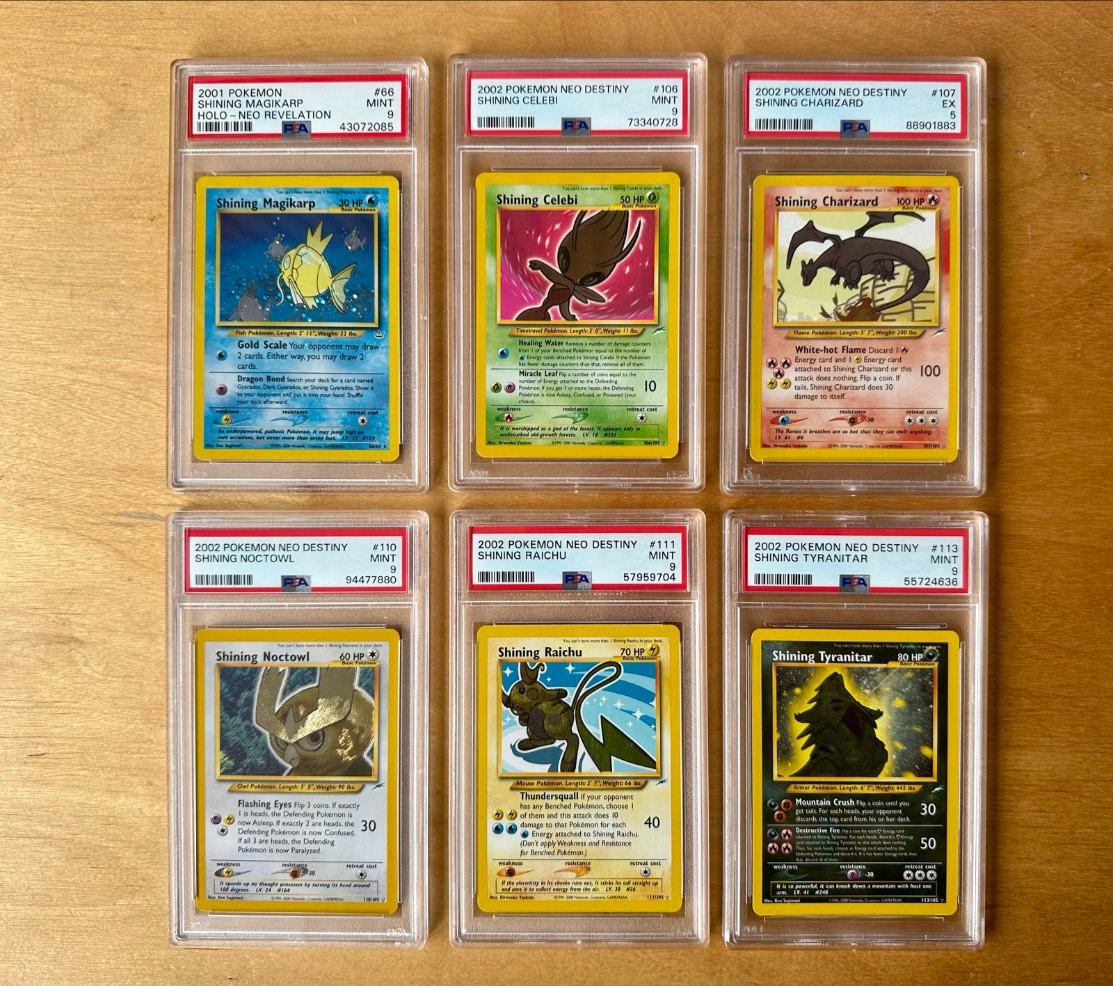 Zeldzame Neo Shining kaarten (PSA graded), Ophalen, Zo goed als nieuw, Meerdere kaarten, Foil