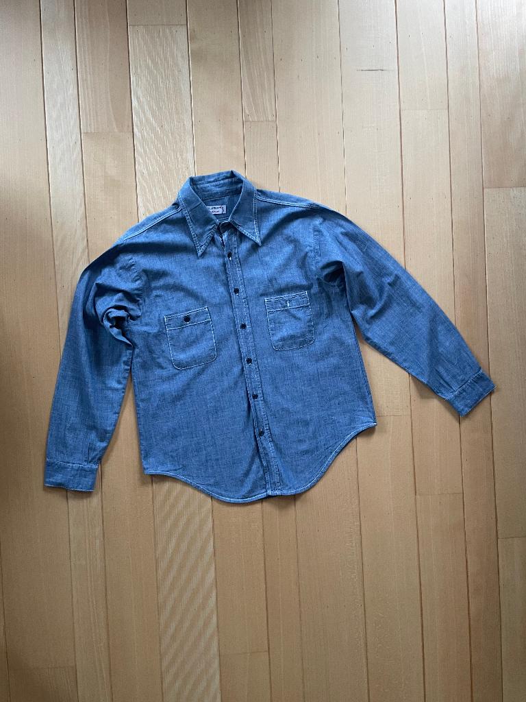 Pike Brothers - Chambray shirt (Size M), Kleding | Heren, Overige jeansmaten, Zo goed als nieuw, Pike Brothers, Verzenden