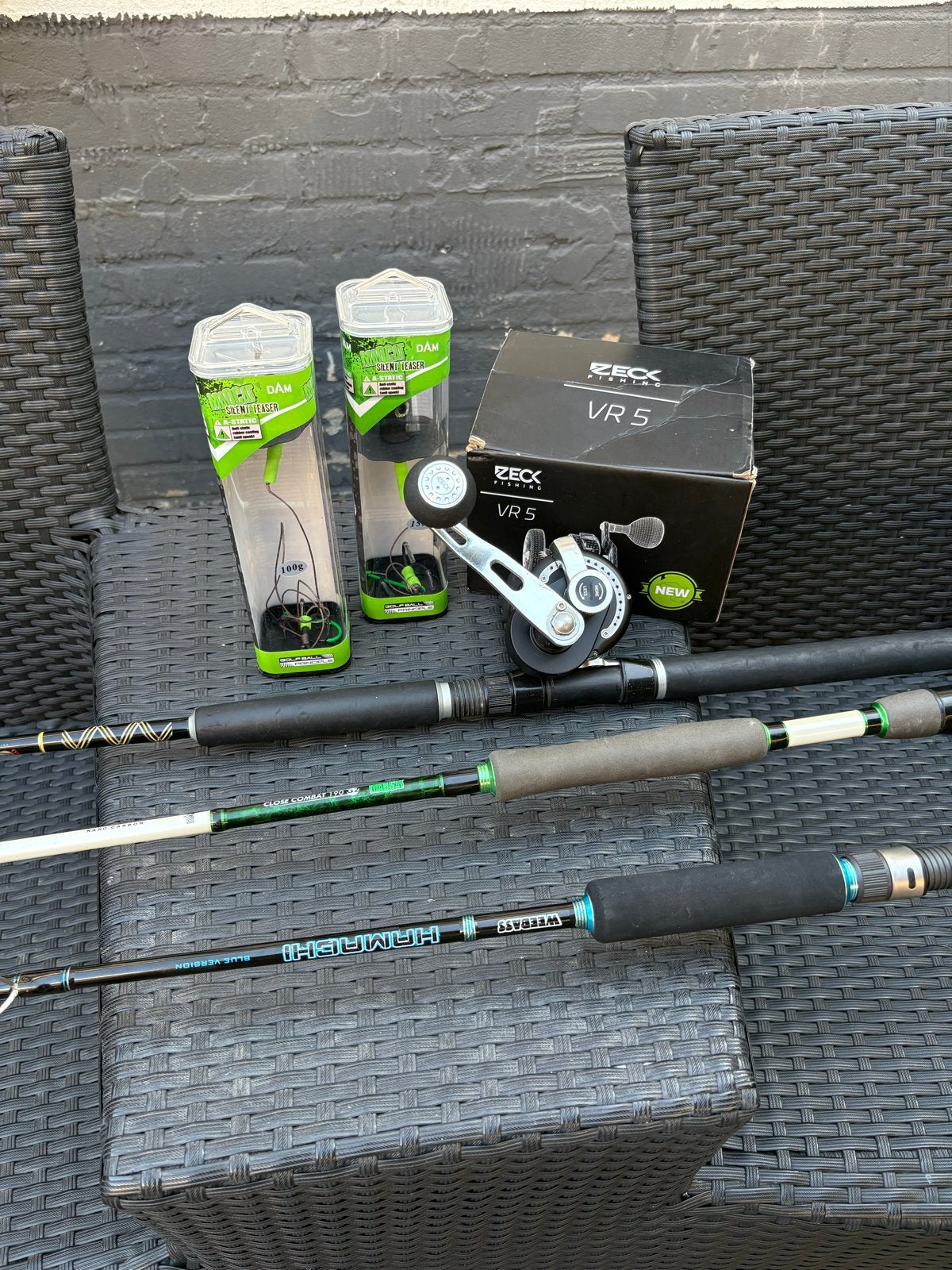 Meerval Set: Zeck VR5 Reel + Black Cat, Madcat & Hamachi, Ophalen of Verzenden, Gebruikt