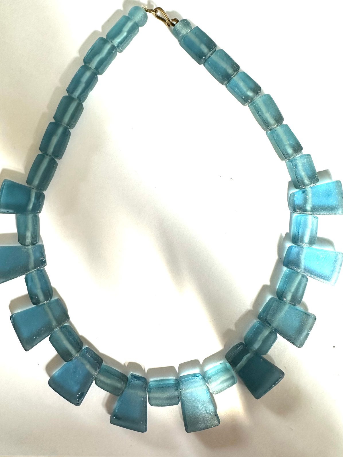 Antieke frosted glas ketting, Verzenden, Zo goed als nieuw, Overige materialen
