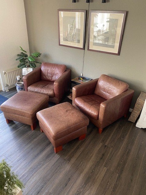 Leren fauteuils Machalke & Machalke, Gebruikt, Ophalen of Verzenden, 75 tot 100 cm, Modern
