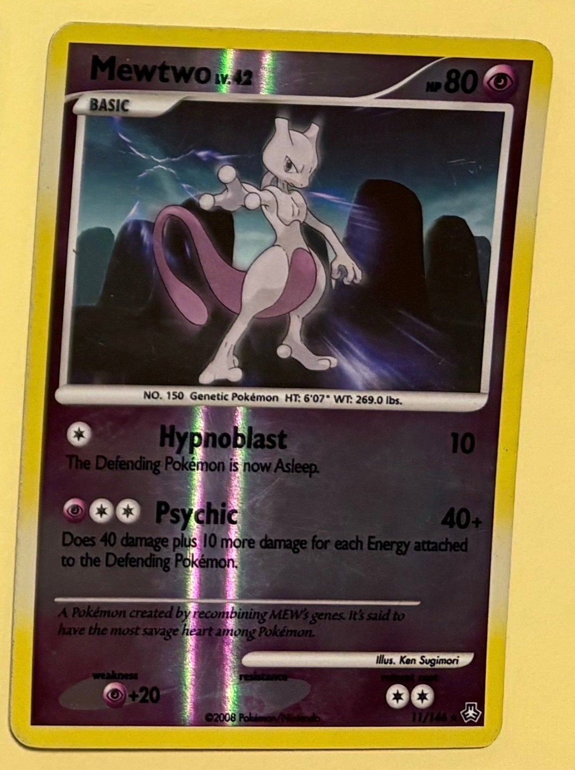 Pokémon Kaart Mewtwo 11/146 Holo, Hobby en Vrije tijd, Ophalen of Verzenden, Gebruikt, Losse kaart, Foil