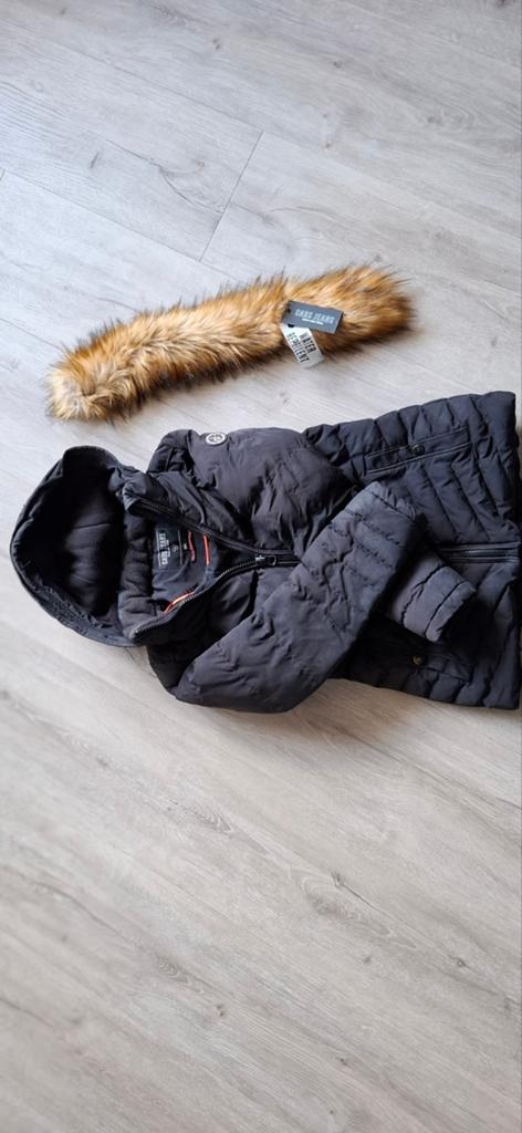 Zwarte cars jeans winterjas maat 164, Jongen of Meisje, Ophalen of Verzenden, Zo goed als nieuw, Cars Jeans