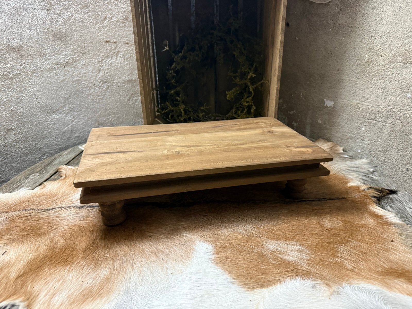 Landelijk Houten bajot / plateau op pootjes 50x30x12cm, Huis en Inrichting, Hout, -, -, Nieuw