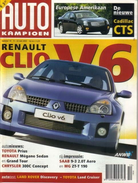 Autokampioen 10 2003 : Renault Clio V6 - Saab 9-3 2.0 Turbo, Ophalen of Verzenden, Gelezen, Algemeen