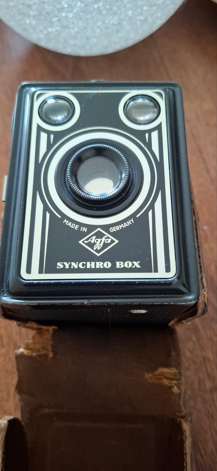 Agfa synchro box jaren 50, Verzamelen, Ophalen of Verzenden, 1940 tot 1960, Fototoestel
