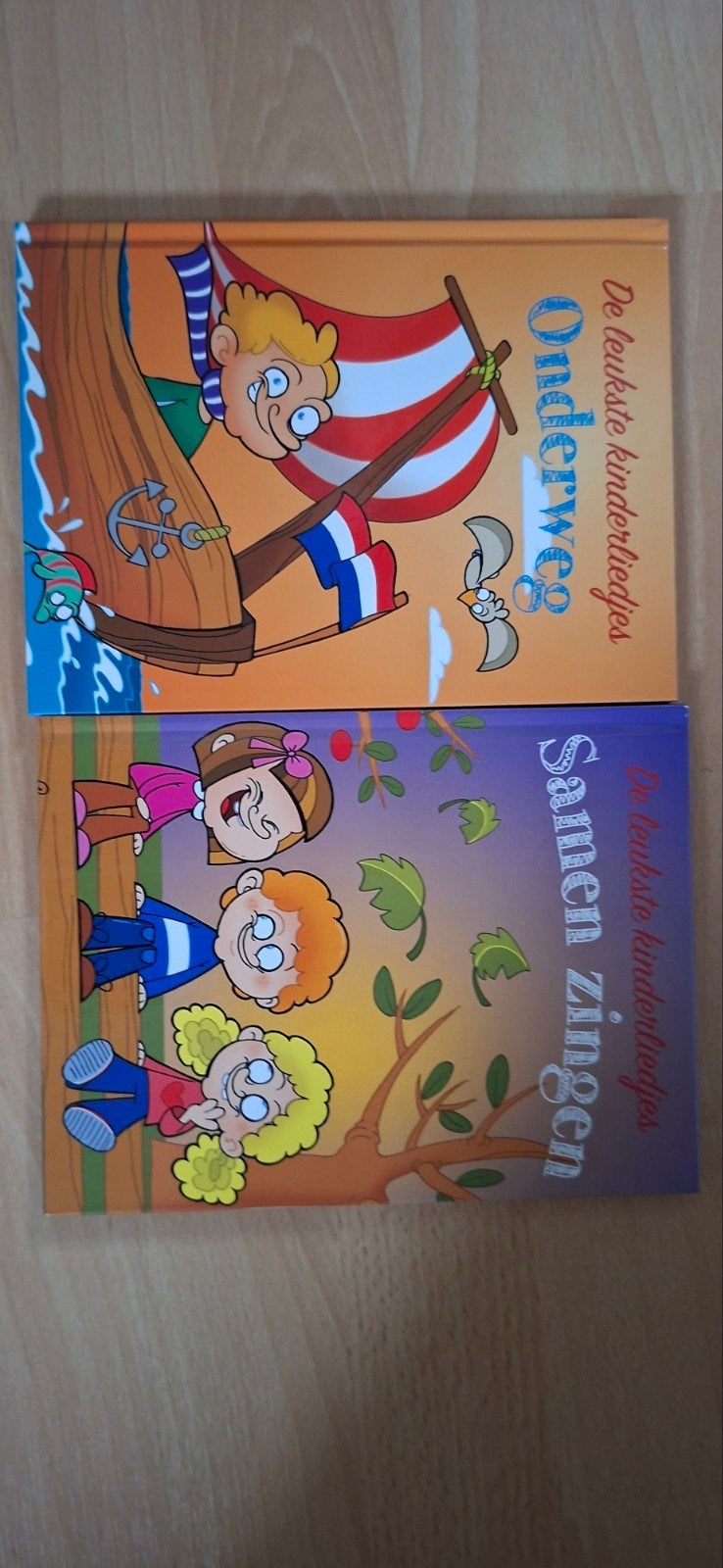 2x De leukste kinderliedjes: Onderweg & Samen zingen, Ophalen of Verzenden, Zo goed als nieuw, Uitklap-, Voel- of Ontdekboek, 2 tot 3 jaar