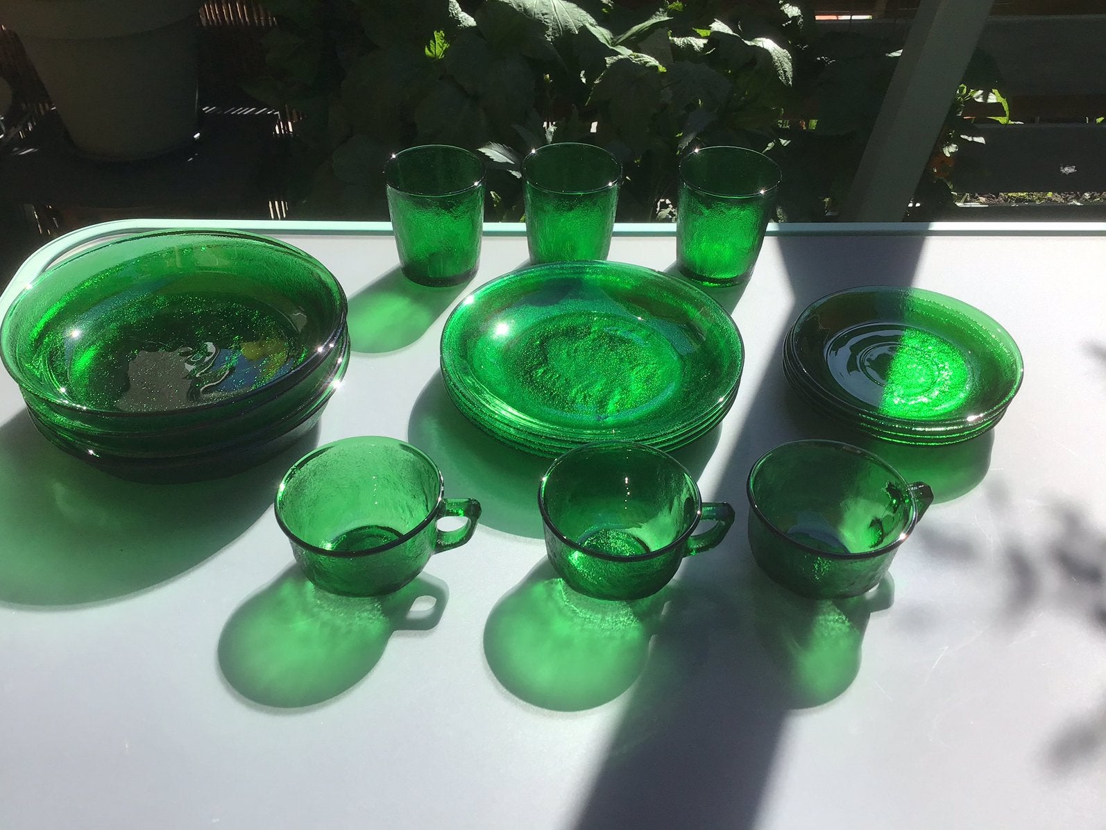 Arcoroc Sierra servies - 18 delig - groen, Ophalen of Verzenden, Bord(en), Overige stijlen, Glas