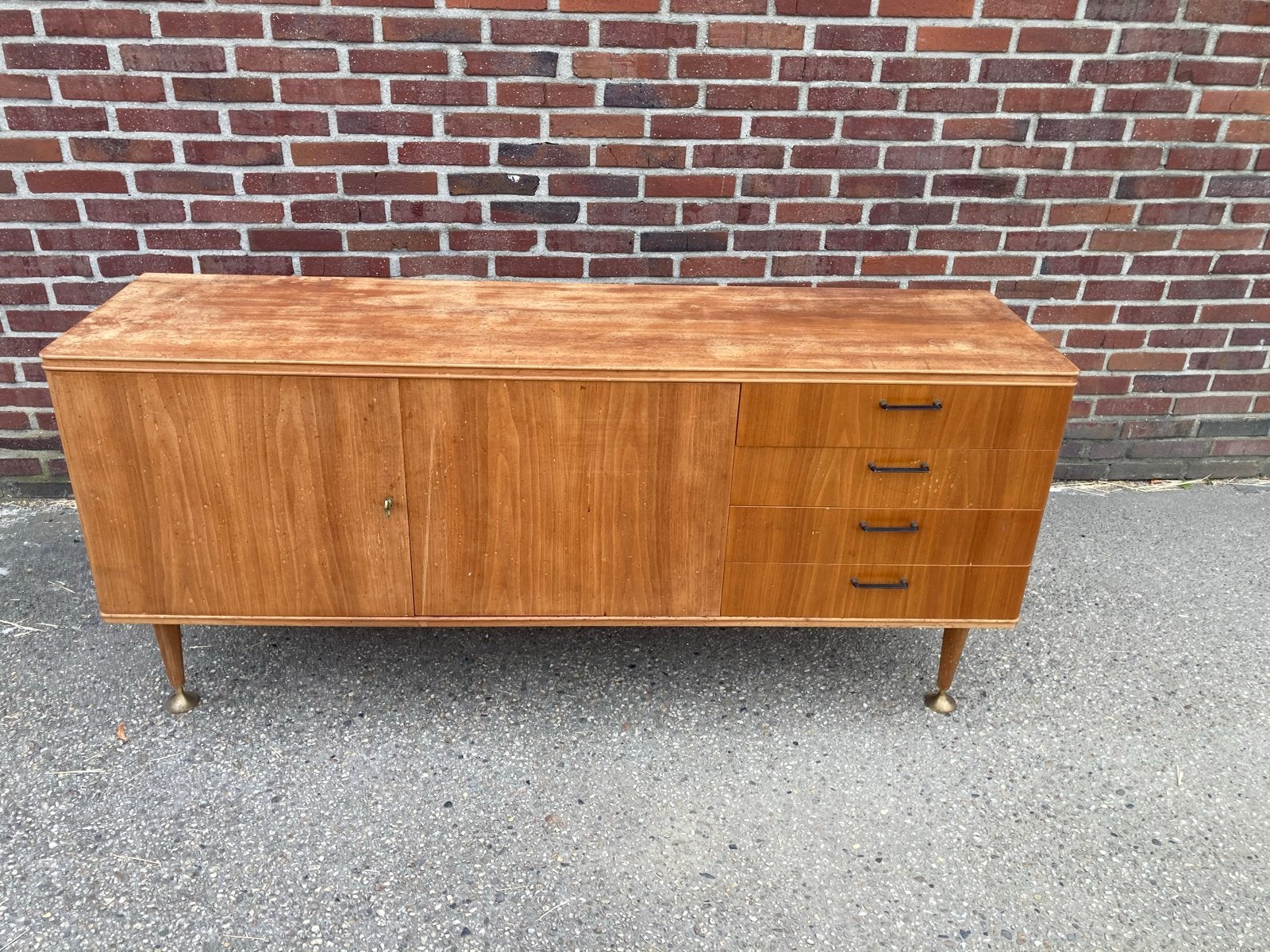 Vintage Teak Midcentury Sideboard | Wandmeubel dressoir kast, Ophalen