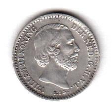 Willem III - 10 cent 1859 ZF-/ZF dubbeltje - Sch.645, Koning Willem III, Verzenden, Zilver, 10 cent