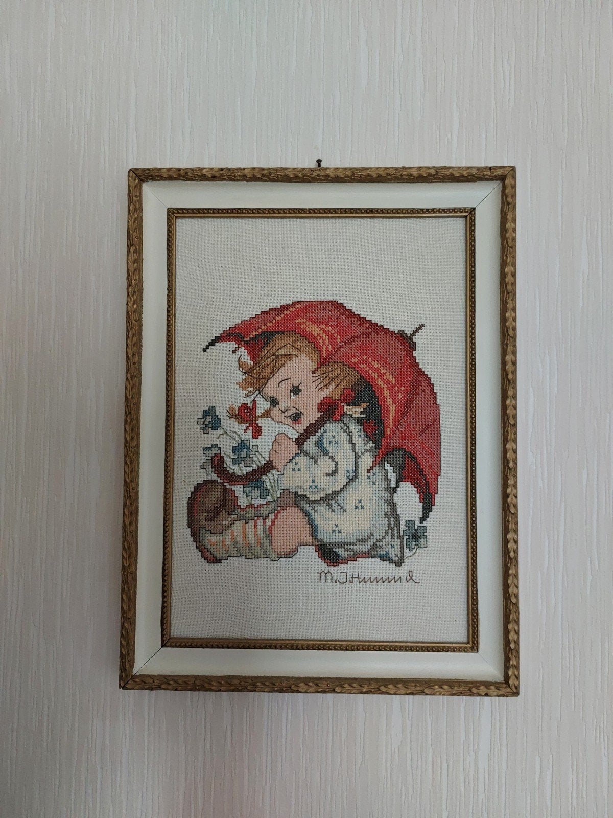 Hummel schilderijtje, Ophalen of Verzenden, Minder dan 50 cm, Schilderij, Minder dan 50 cm