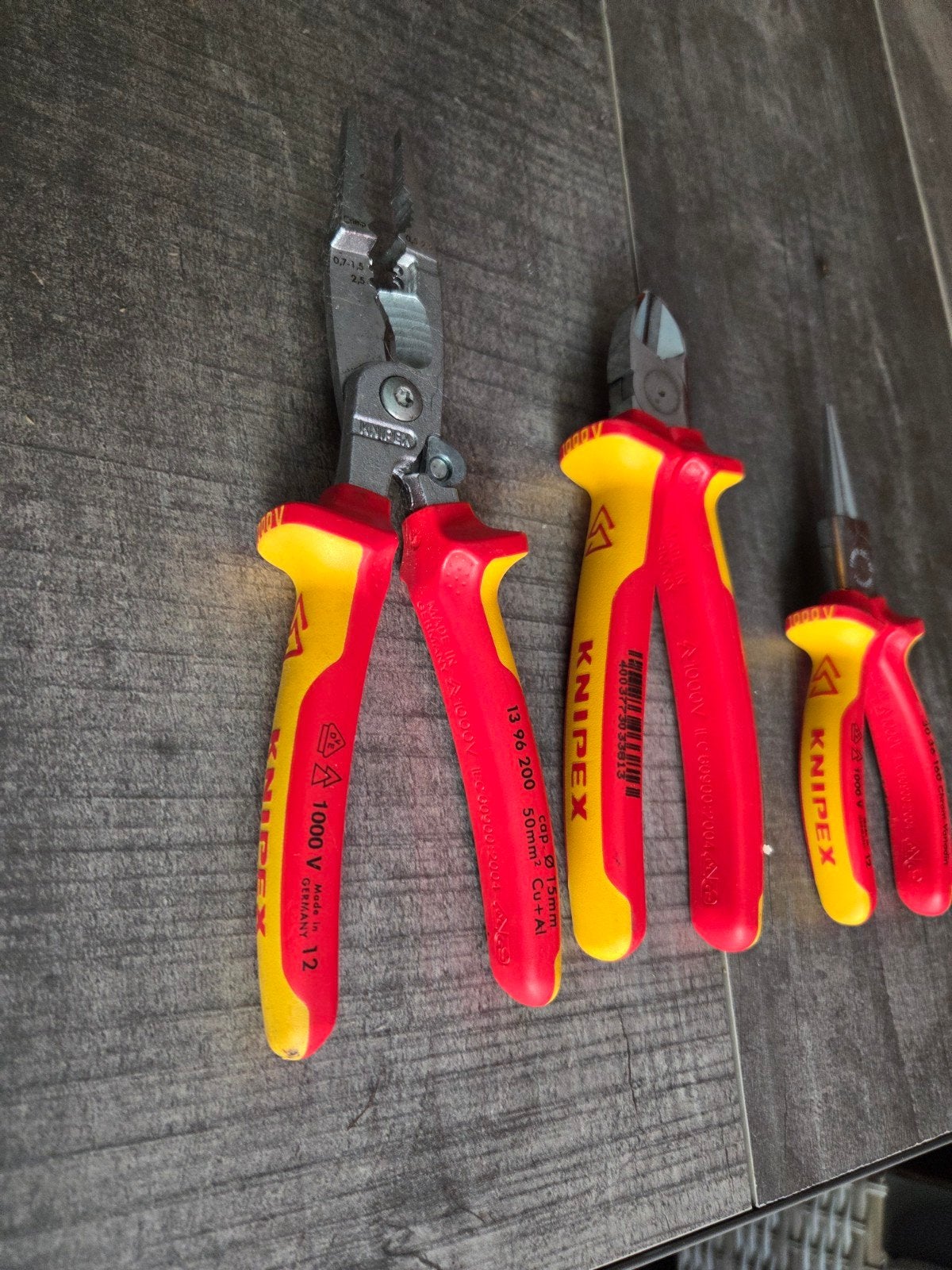 Knipex Tangenset - 3 geïsoleerde tangen, Ophalen of Verzenden, Zo goed als nieuw, Tang, Knipex