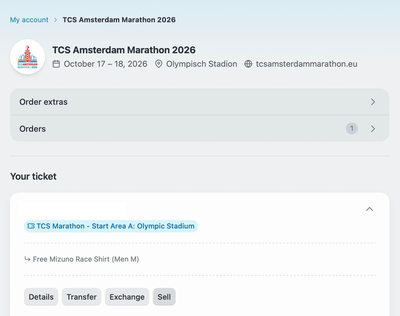 TCS Amsterdam Marathon 2026 ticket, Ophalen, Zo goed als nieuw