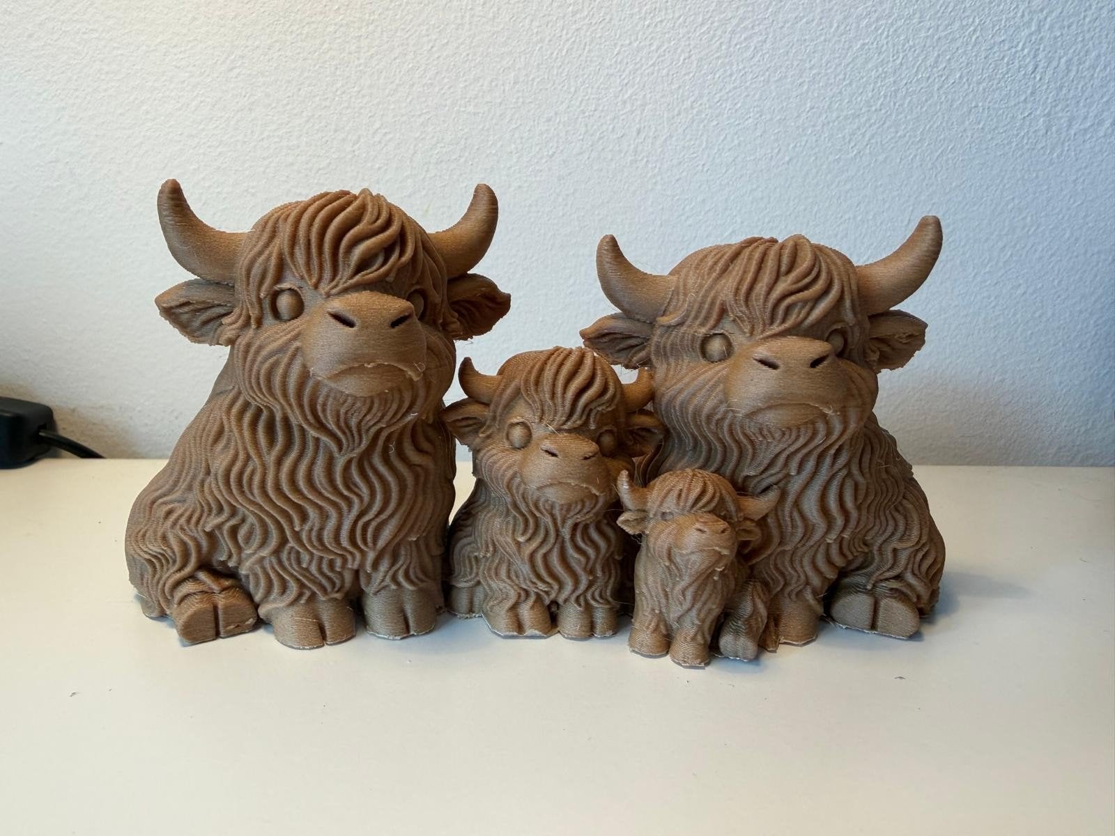 3D-geprinte Schotse Hooglander miniatuur - Unieke decoratie, Verzamelen, Ophalen, Nieuw, Beeldje of Figuurtje