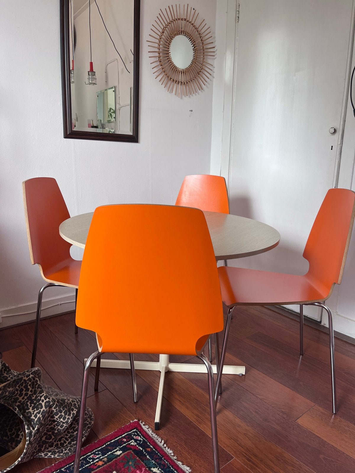 Retro IKEA Vilmar Stoel - Oranje, Ophalen, Kunststof, Gebruikt, Overige kleuren
