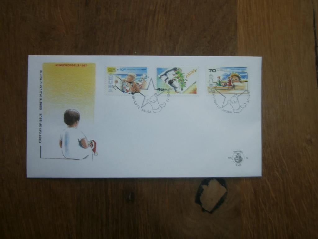 fdc Aruba onbeschreven  E 12, Verzenden, Gestempeld