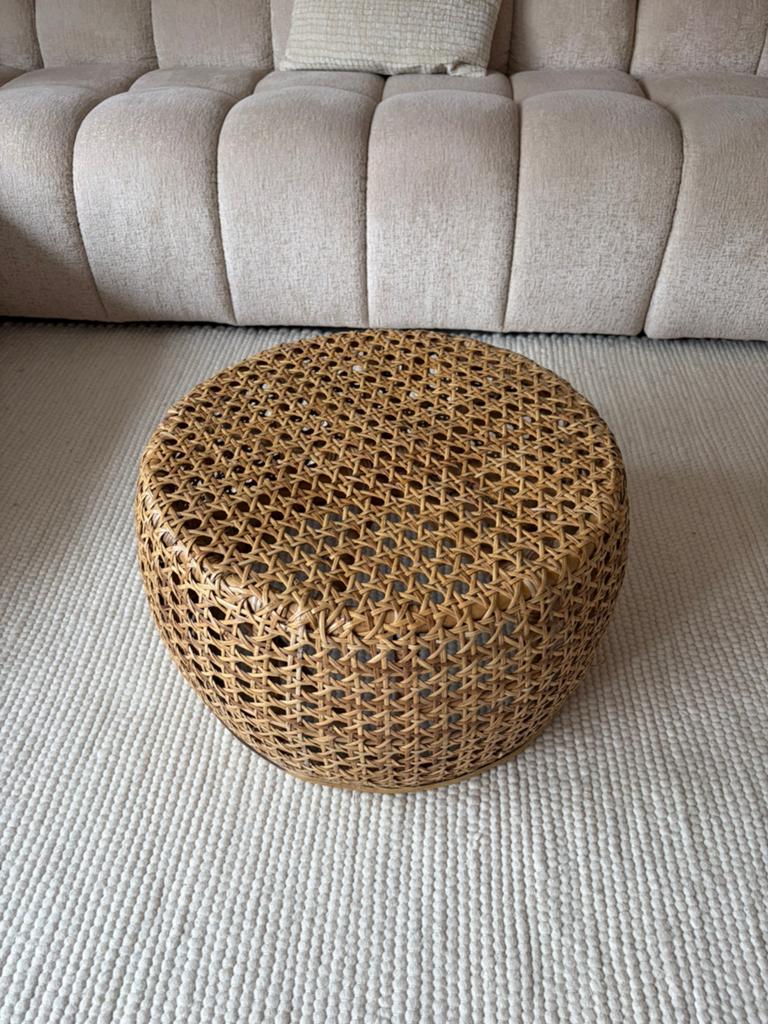 Rotan salontafel, Huis en Inrichting, Tafels | Salontafels, Ophalen, Overige materialen, Rond, 50 tot 100 cm