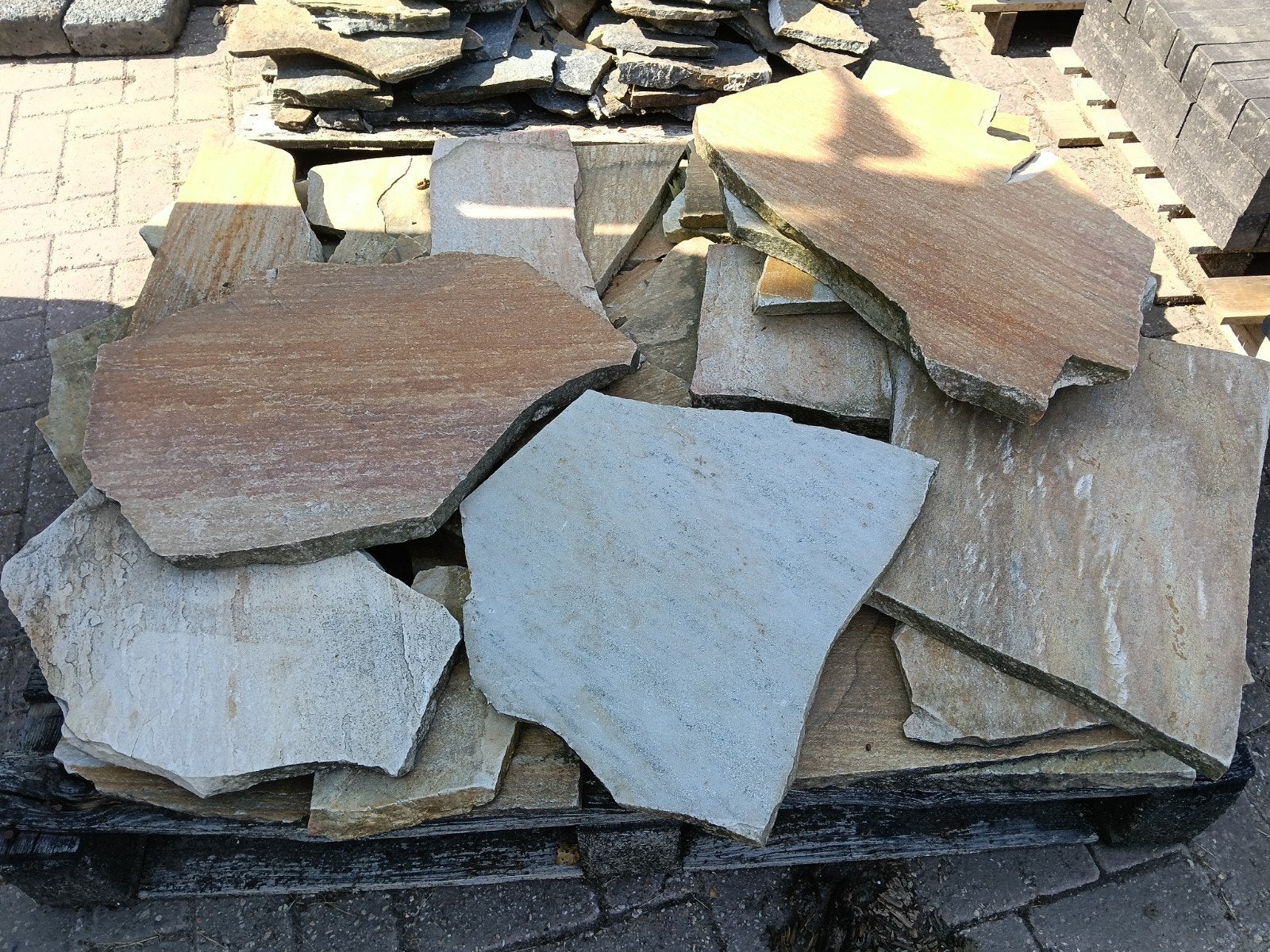 Flagstones natuursteen, Tuin en Terras, Grind, Keien en Split, Zo goed als nieuw, Overige typen, Multi, Leisteen, Ophalen