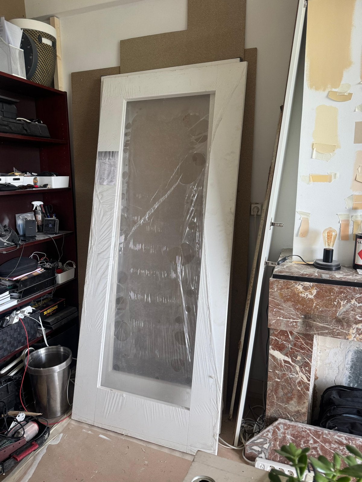 4 binnendeuren, Doe-het-zelf en Verbouw, Kozijnen en Schuifpuien, Deurkozijn, Zo goed als nieuw, 150 tot 225 cm, Inclusief glas